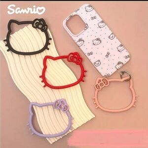 Hello Kitty Phone Strap Ring - Soft Silicone Portable Lanyard & Anti-Loss NIP